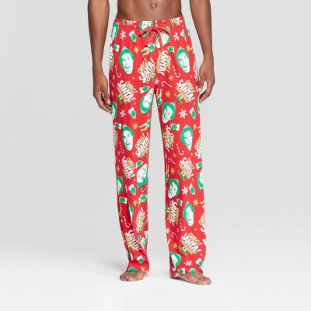 Elf Santa Mens Pajama Pants - Red New With Tags